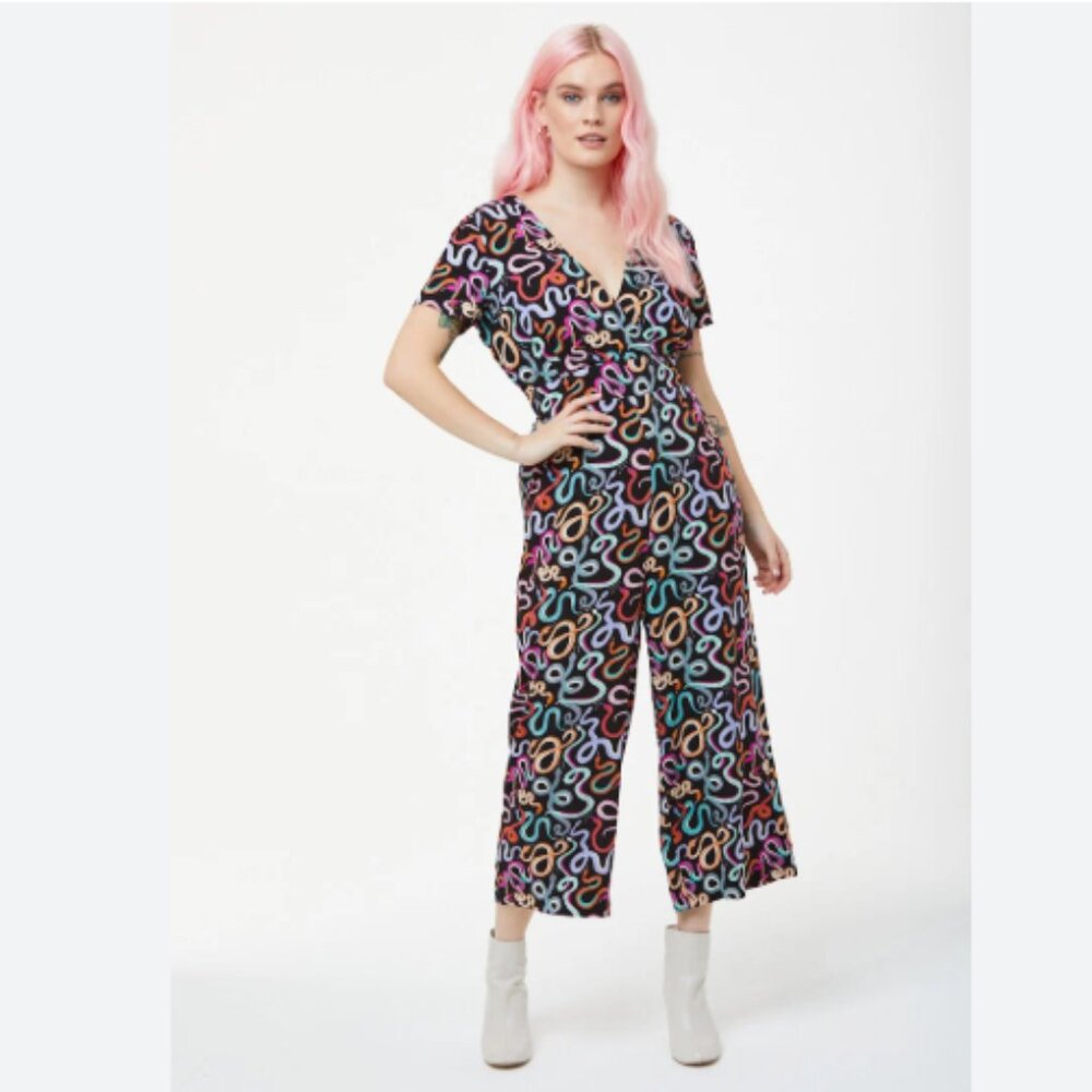 Joanie Arianne Snake print jumpsuit, size UK14/US10
